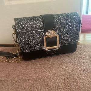 Black sparkle bag